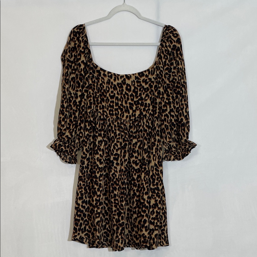 By Together Boutique Mini Dress Size M Leopard Animal Print EUC